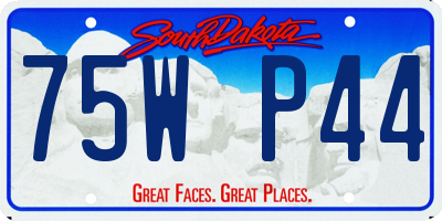 SD license plate 75WP44