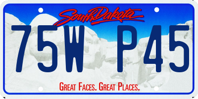 SD license plate 75WP45