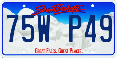 SD license plate 75WP49
