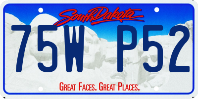 SD license plate 75WP52