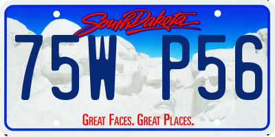 SD license plate 75WP56