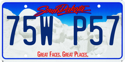 SD license plate 75WP57