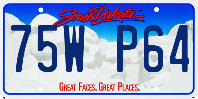 SD license plate 75WP64