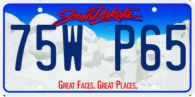 SD license plate 75WP65