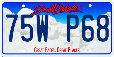 SD license plate 75WP68