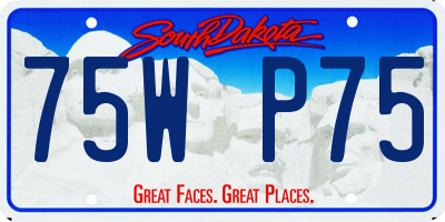 SD license plate 75WP75