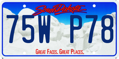 SD license plate 75WP78