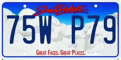 SD license plate 75WP79