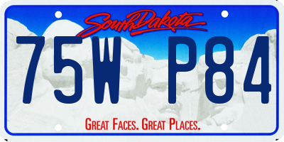 SD license plate 75WP84