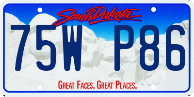SD license plate 75WP86