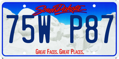 SD license plate 75WP87