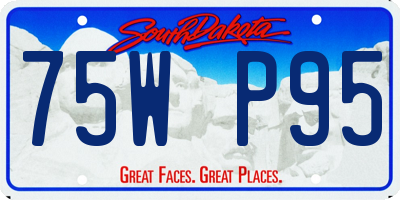 SD license plate 75WP95