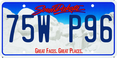 SD license plate 75WP96