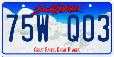SD license plate 75WQ03