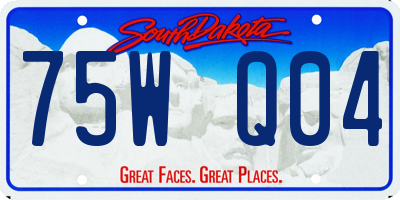 SD license plate 75WQ04