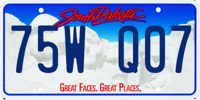 SD license plate 75WQ07