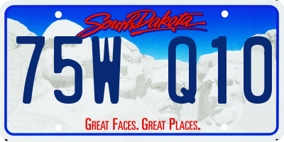 SD license plate 75WQ10