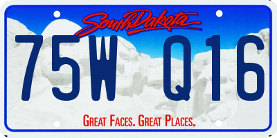 SD license plate 75WQ16