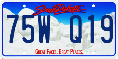 SD license plate 75WQ19