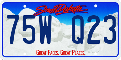 SD license plate 75WQ23