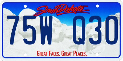 SD license plate 75WQ30