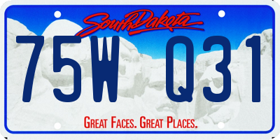 SD license plate 75WQ31