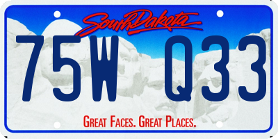 SD license plate 75WQ33