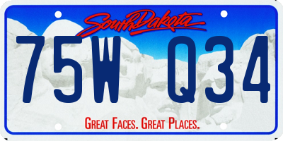 SD license plate 75WQ34