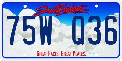 SD license plate 75WQ36