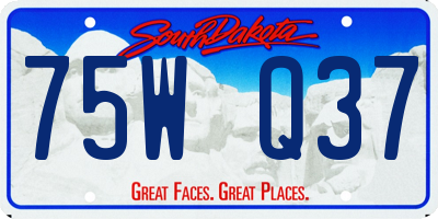 SD license plate 75WQ37