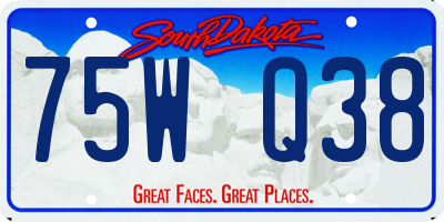 SD license plate 75WQ38
