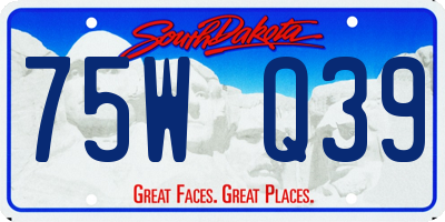 SD license plate 75WQ39