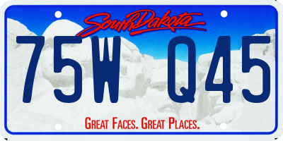 SD license plate 75WQ45