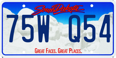 SD license plate 75WQ54
