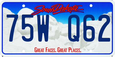 SD license plate 75WQ62