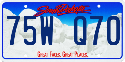 SD license plate 75WQ70