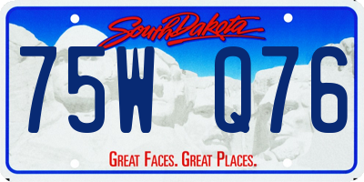SD license plate 75WQ76