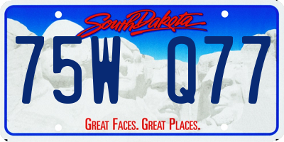 SD license plate 75WQ77