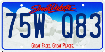 SD license plate 75WQ83