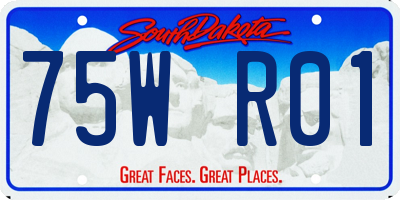 SD license plate 75WR01