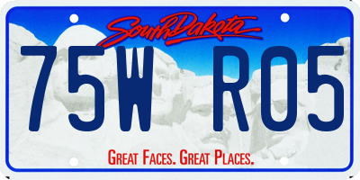 SD license plate 75WR05