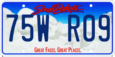 SD license plate 75WR09