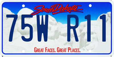 SD license plate 75WR11