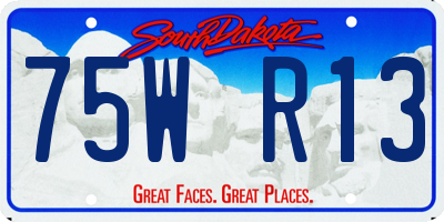 SD license plate 75WR13