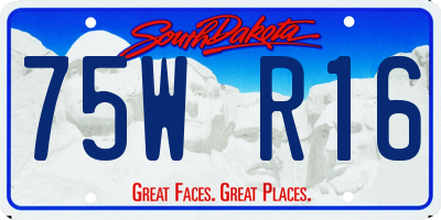 SD license plate 75WR16