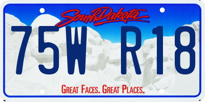 SD license plate 75WR18