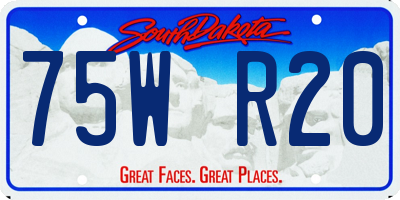 SD license plate 75WR20