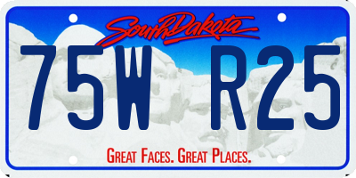 SD license plate 75WR25