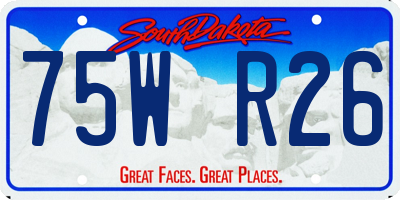 SD license plate 75WR26