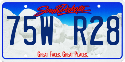 SD license plate 75WR28